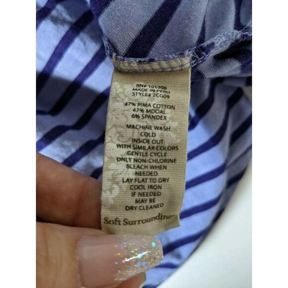 Soft Surroundings Striped Maxi Dress Pima Blend - Picture 9 of 11